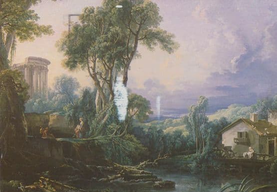 Francois Boucher Landscape With Water Mill Irish County Durham Painting Postcard