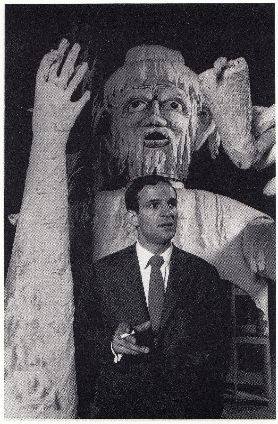 Francois Truffaut Henri Dauman French Film Director Smoking at Louvres Photo Postcard