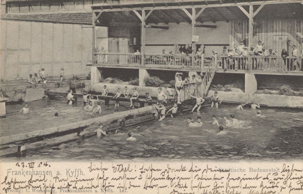 Frankenhausen Swimming Pool Germany Old Postcard