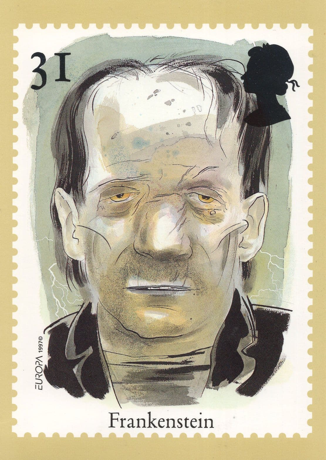 Frankenstein Of Horror Book RMPQ Stamp Rare Postcard
