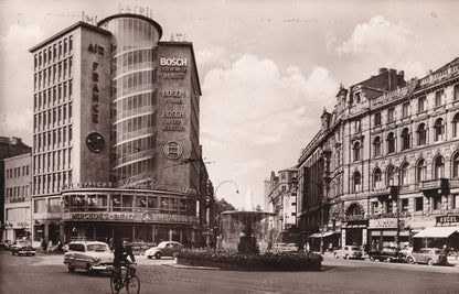 Frankfurt Bicycle  Juniorhaus Mercedes Benz Car Showroom German RPC Postcard