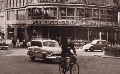 Frankfurt Bicycle  Juniorhaus Mercedes Benz Car Showroom German RPC Postcard
