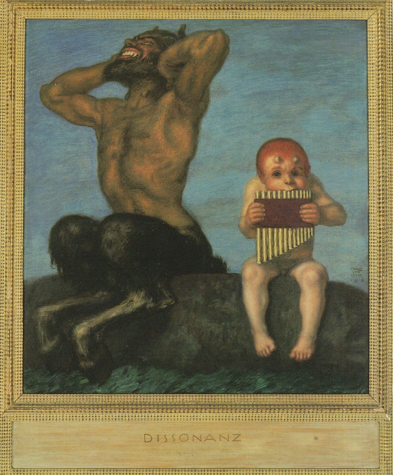 Franz Von Stuck Dissonance Mouth Organ Painting Postcard