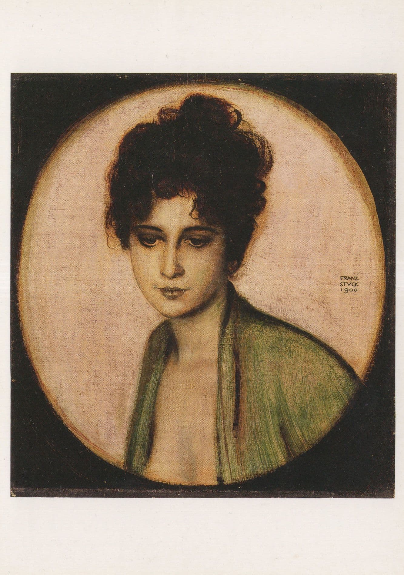 Franz Von Stuck Mrs Feez Portrait Painting Postcard