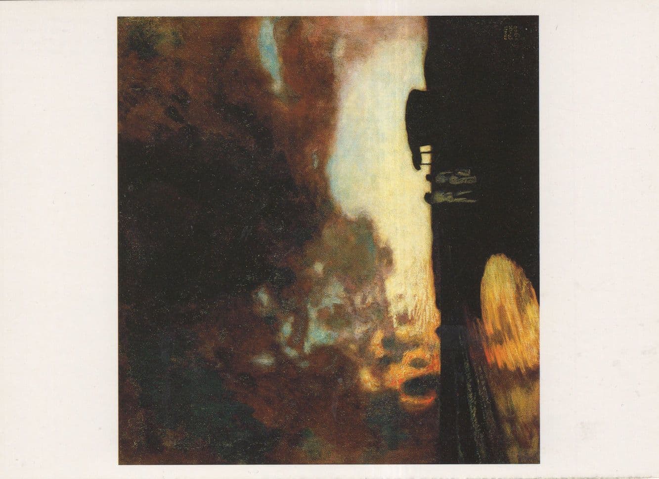 Franz Von Stuck Sunset Over The Sea Rare Painting Postcard