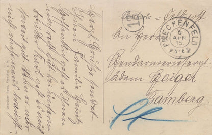 Freckenfeld Germersheim Germany 1915 WW1 Military War Postcard