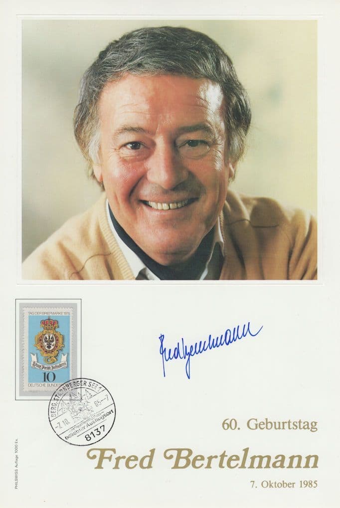 Fred Bertelmann German Singer Hand Signed FDC Large Photo