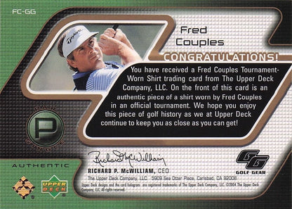 Fred Couples Golf Gear Player Shirt Swatch Upper Deck Card