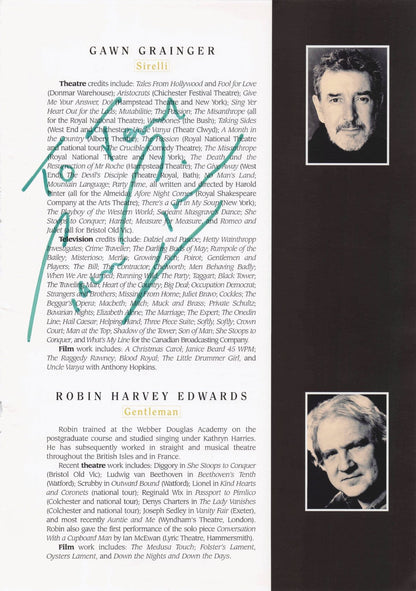 Fred Ridgeway Gawn Grainger Hand Signed Photo Theatre Page