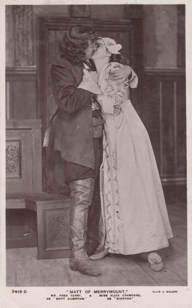 Fred Terry Matt Compton Alice Crawford Matt Of Merrymount Real Photo Postcard