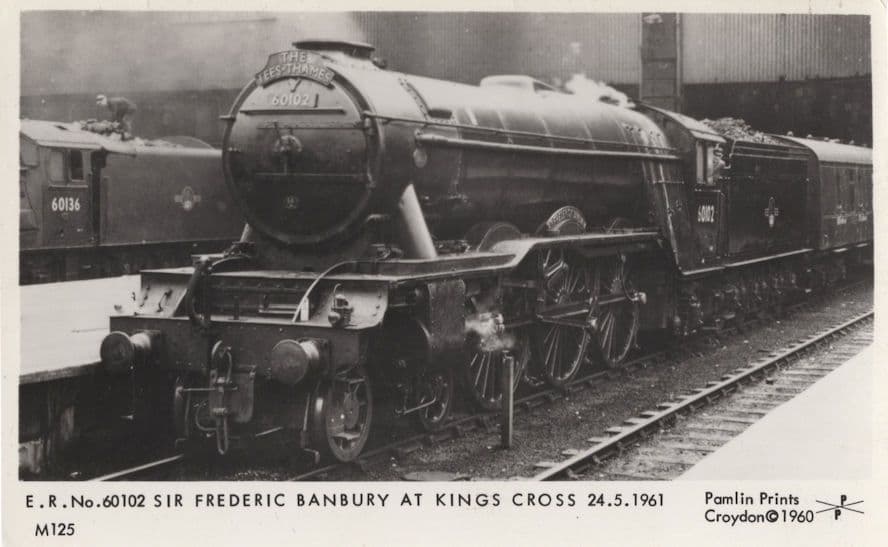 Frederic Banbury Train at Kings Cross Station in 1961 Postcard