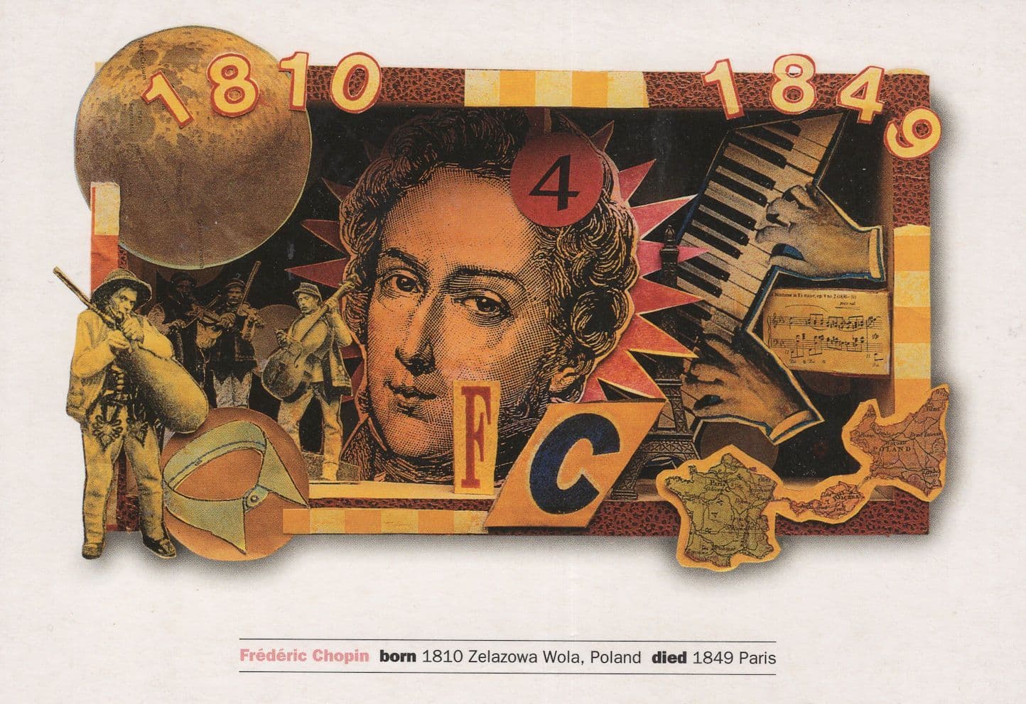 Frederic Chopin Piano Poland Painting BBC Advertising Postcard