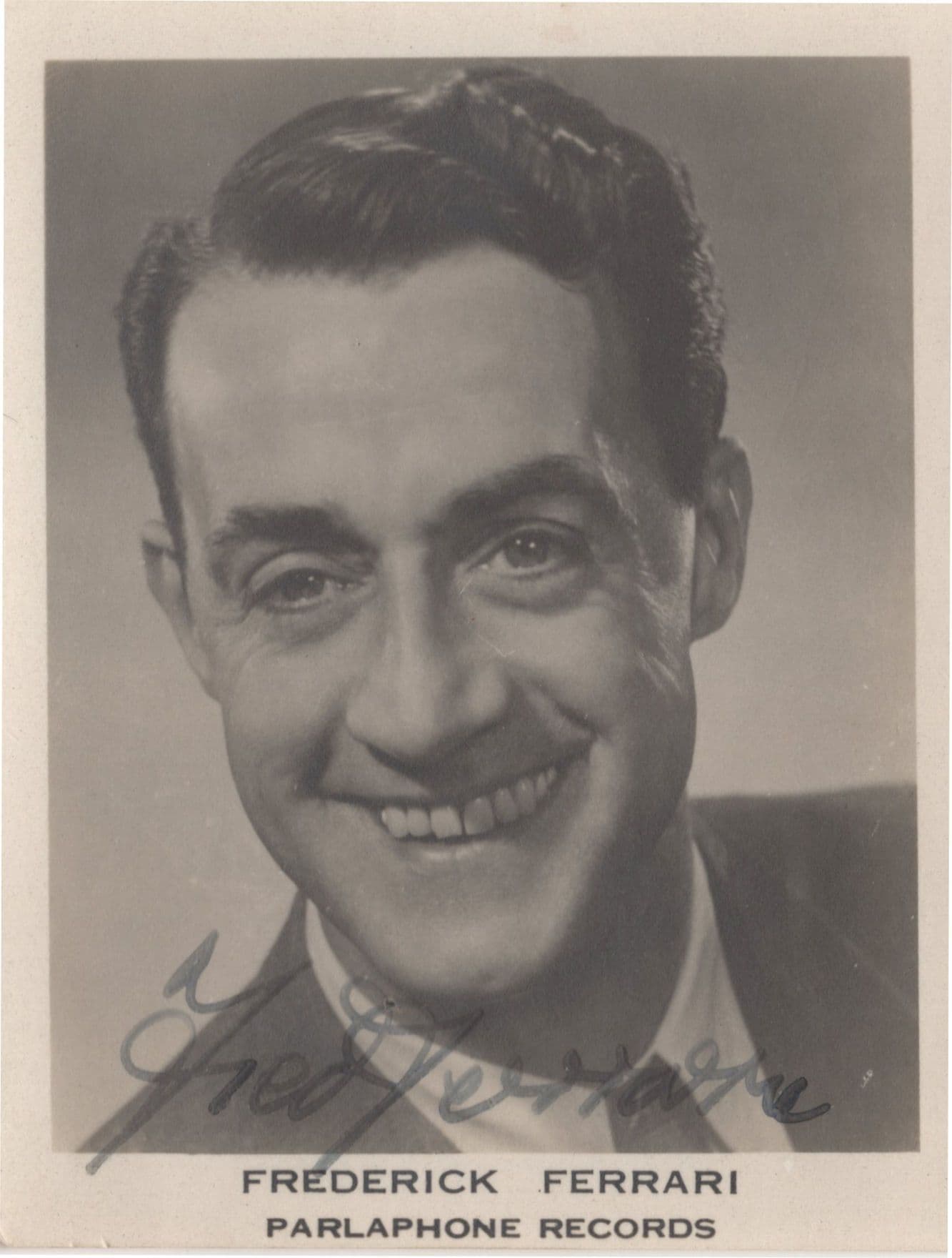 Frederick Ferrari Manchester Opera Tenor Hand Signed Old Photo