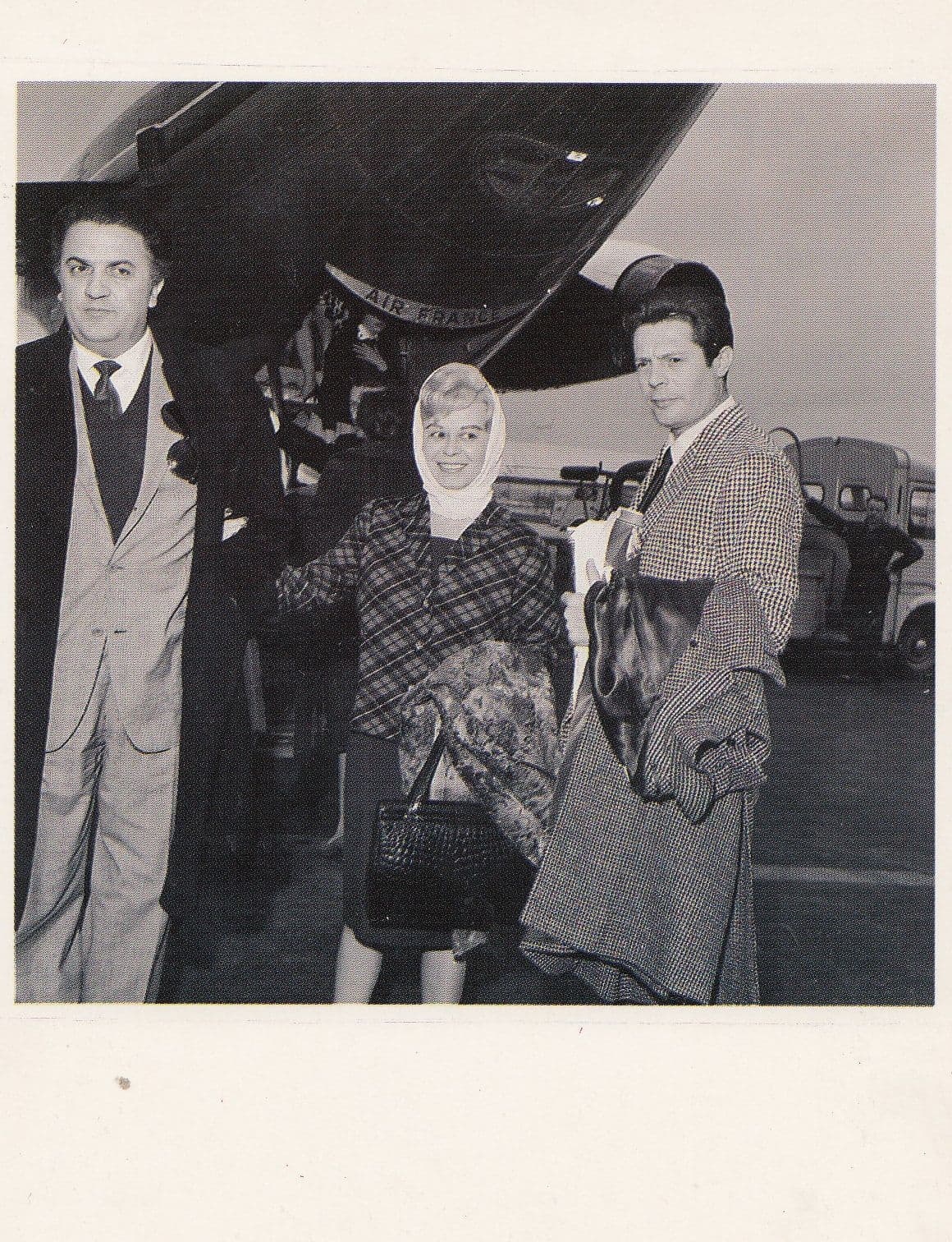 Frederico Fellini Gulieta Boarding Air France Plane Postcard