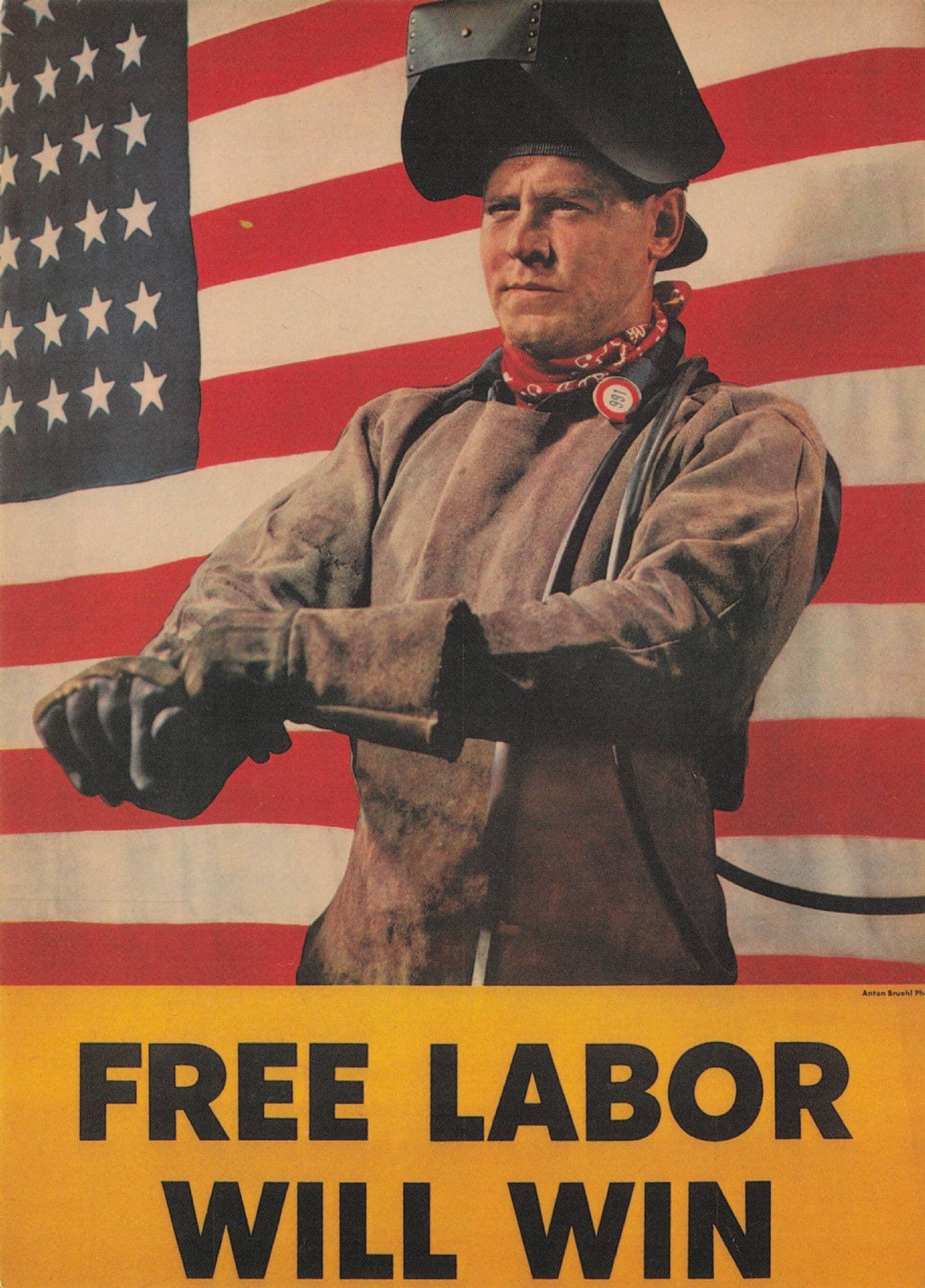 Free Labor Will Win WW2 American Military Poster Postcard