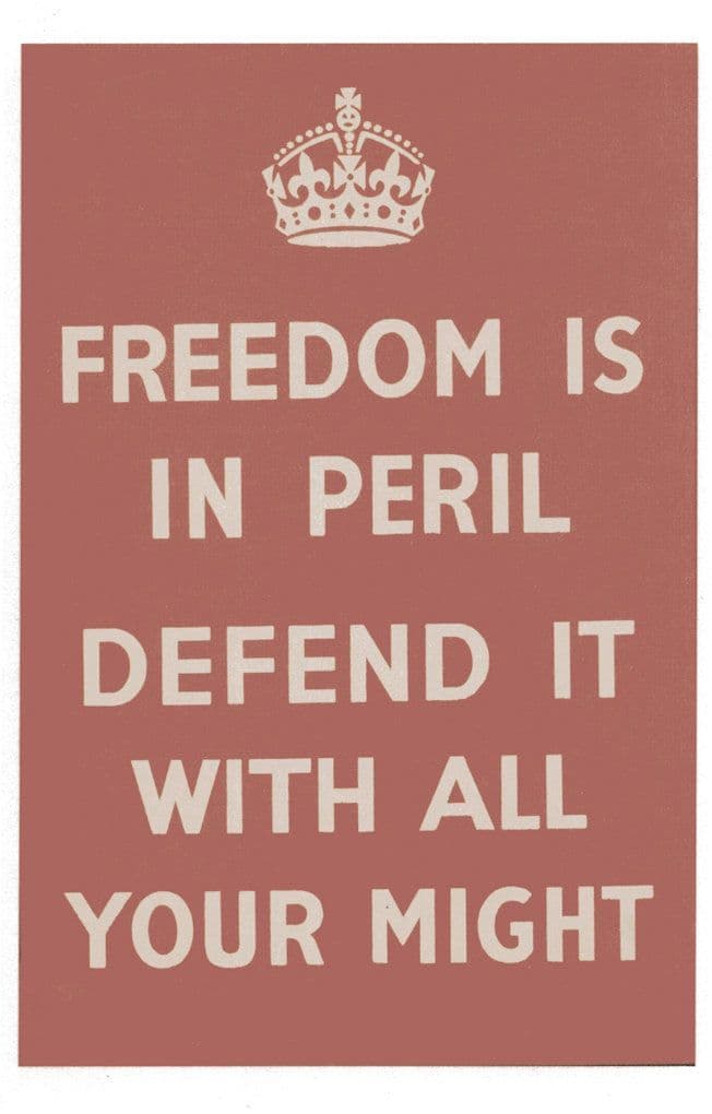 Freedom Is In Peril Defend Your Country WW2 War Poster Postcard