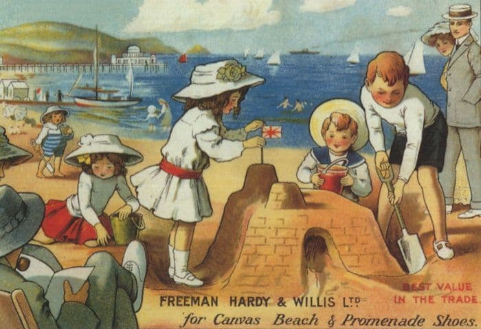 Freeman Hardy & Willis Beach Shoes Advertising Postcard