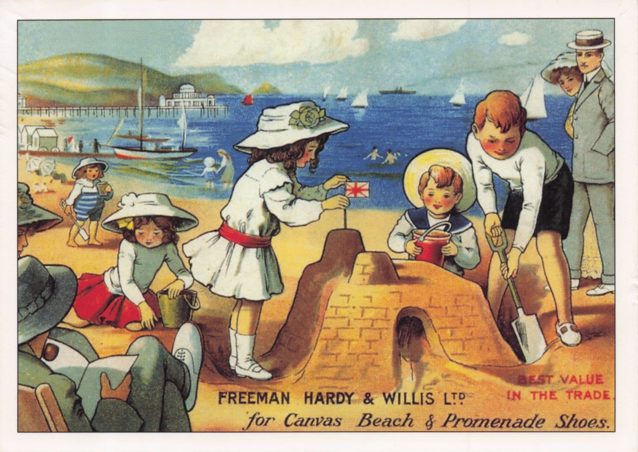 Freeman Hardy & Willis Beach Shoes Old Shoe Advertisement Postcard