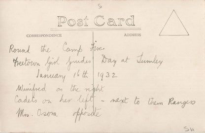 Freetown Girl Guides Day 1932 Camp Fire Lumley Durham Antique Postcard