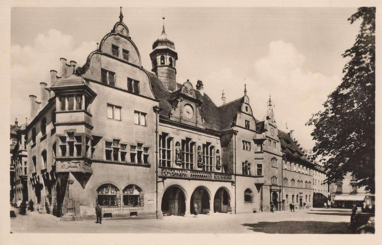 Freiburg Das Rathaus German Hotel & Child Real Photo Postcard