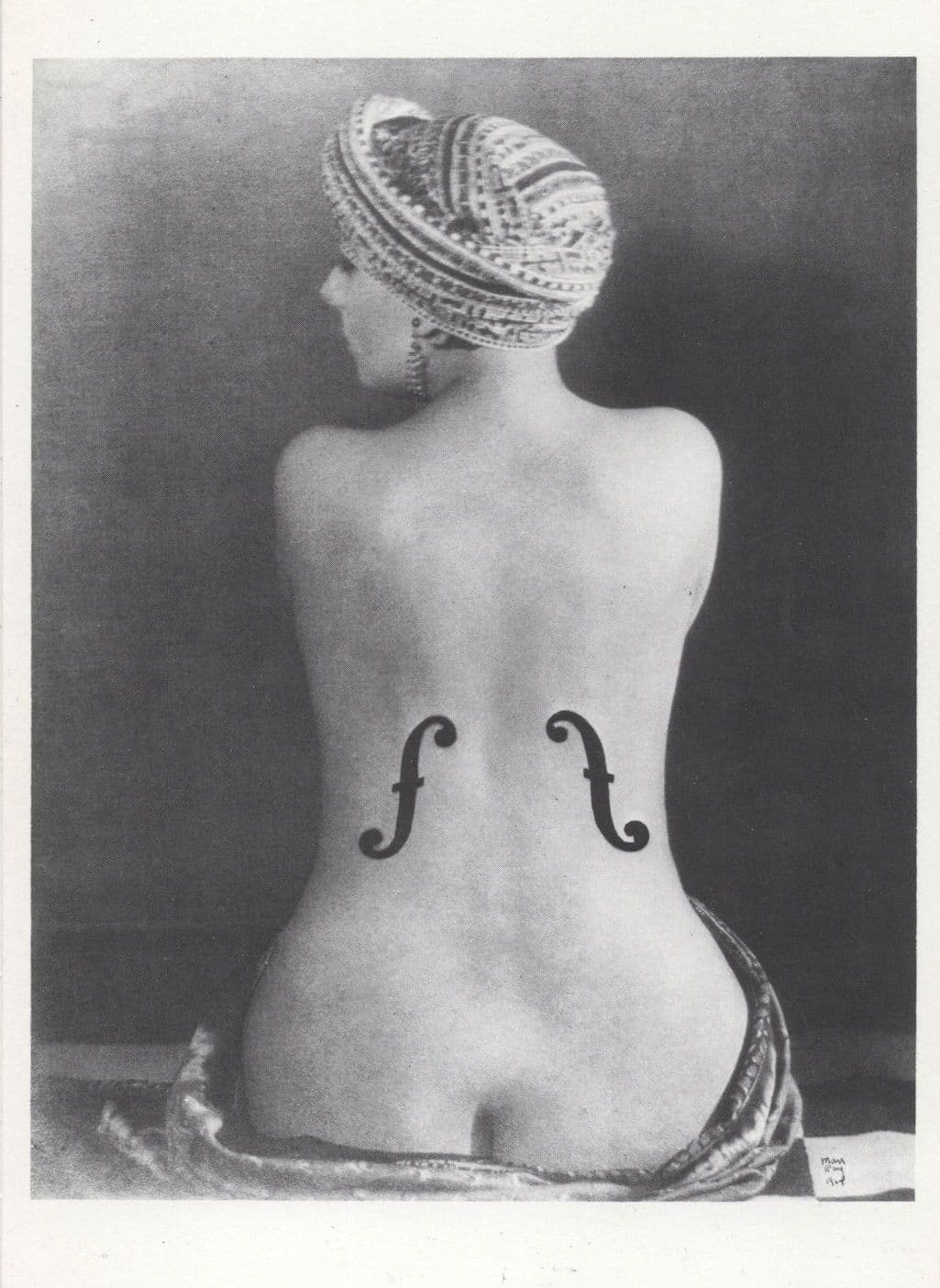 French 1920s Lady With Bass Clef Music Tattoo Photo Postcard