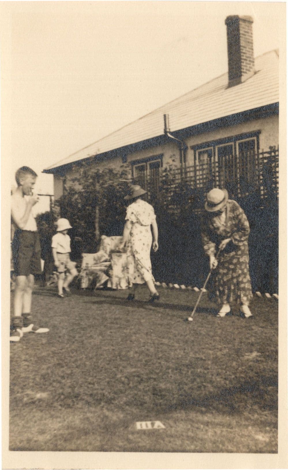 French Antique Lady Golfer With Scary Odd Man Staring Old Golf Postcard
