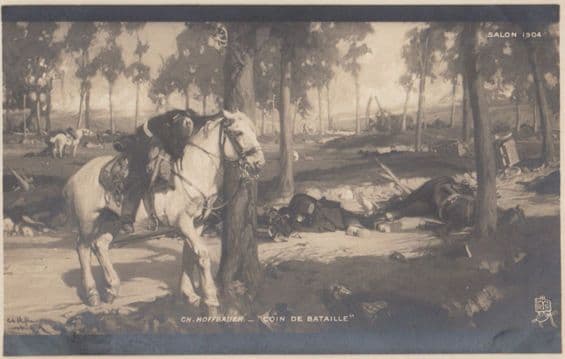 French Bloodbath Coin De Bataille after Millitary Battle Antique Postcard