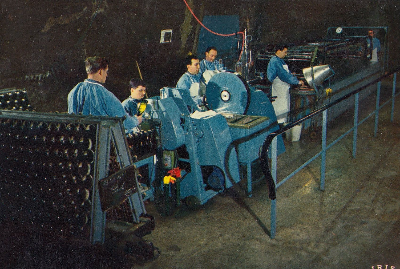 French Champagne Bottle Making Factory 1980s Postcard
