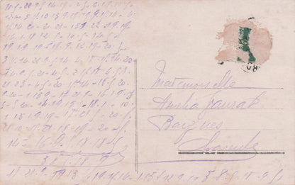 French Dominant Man Kissing Lady Old Secret Code Romantic Postcard