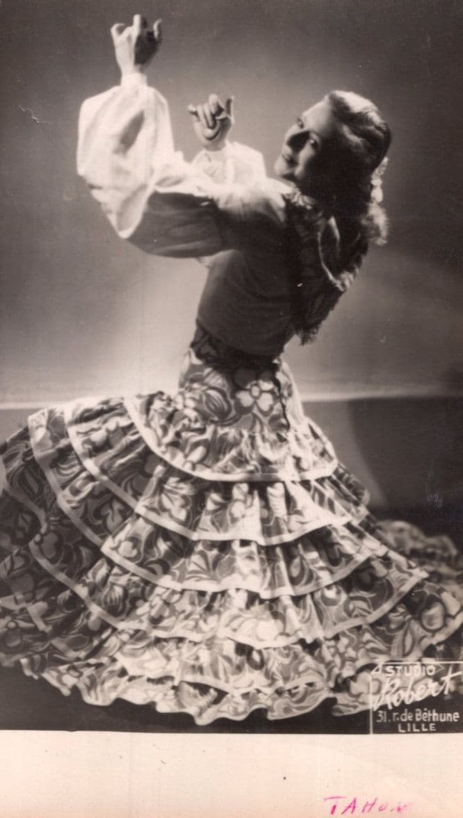 French Edwardian Actress Dress Covered in Playing Cards Old Postcard