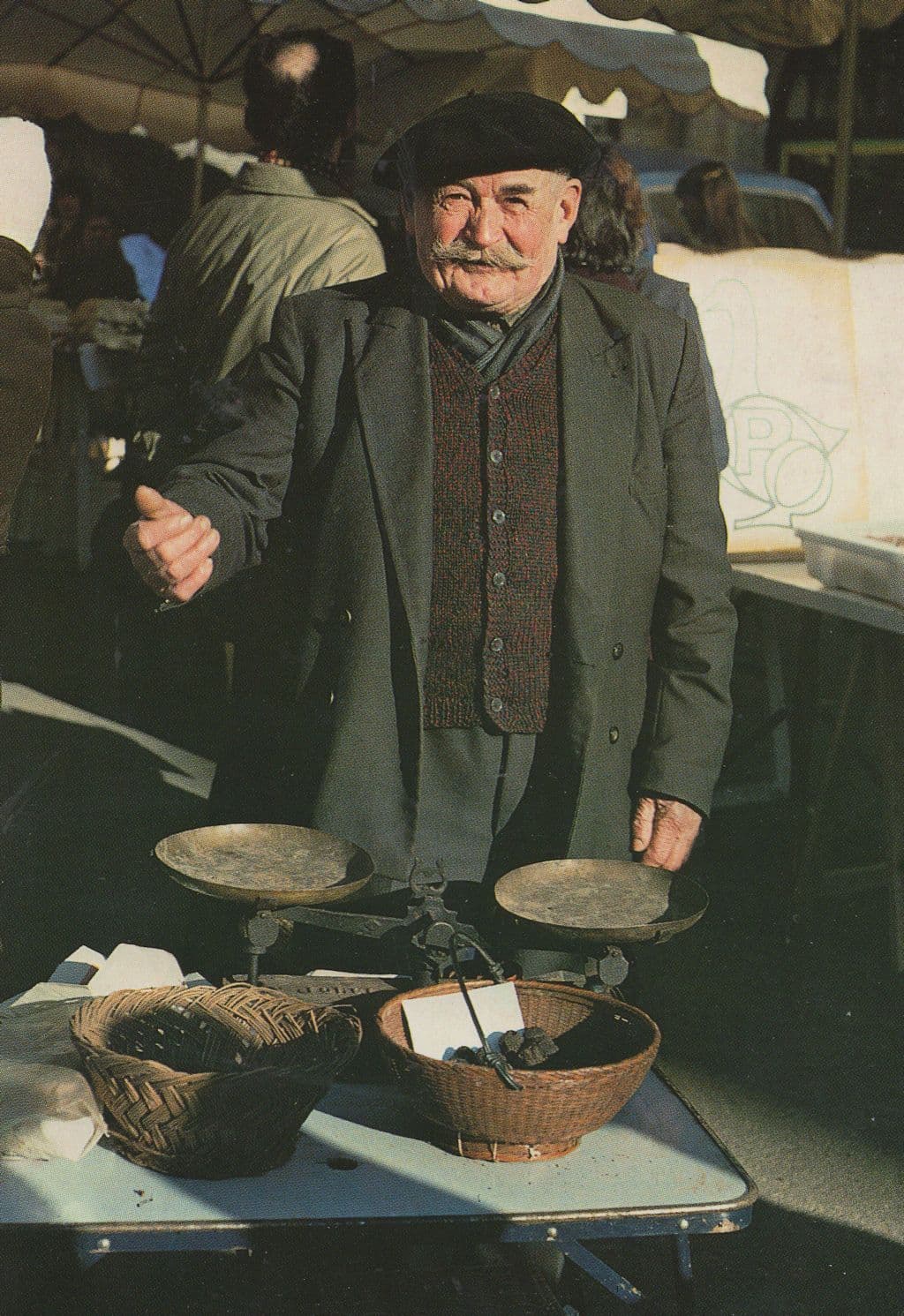 French Truffles Sweets Dealers Weighing Scales Perigord Postcard