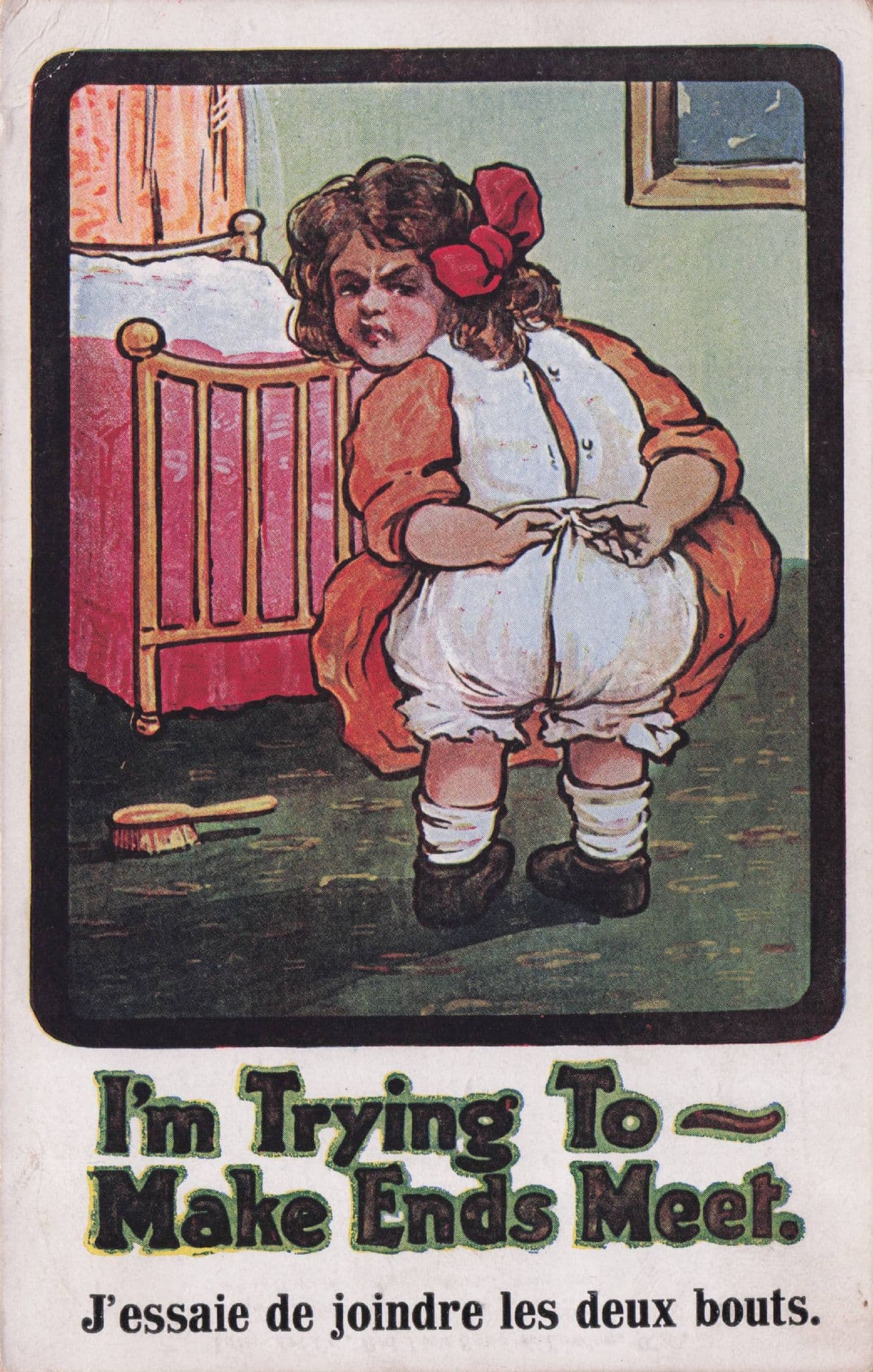 French Underwear Passed By WW1 Censor Antique Comic Postcard
