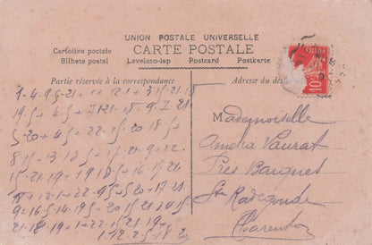 French Wedding Lovers Les Noces De Jeanette Secret Code Old Postcard