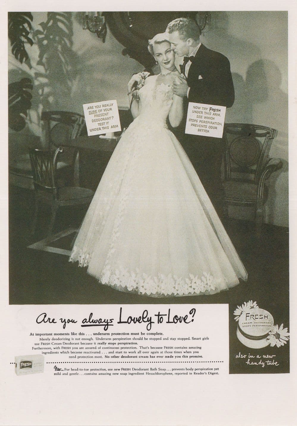 Fresh Deodorant For Brides Wedding Day Advertising Postcard