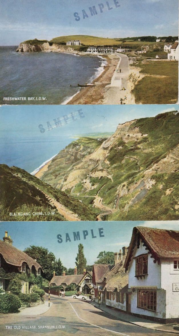 Freshwater Bay Shanklin 3x Isle Of Wight 1970s SAMPLE Postcard s