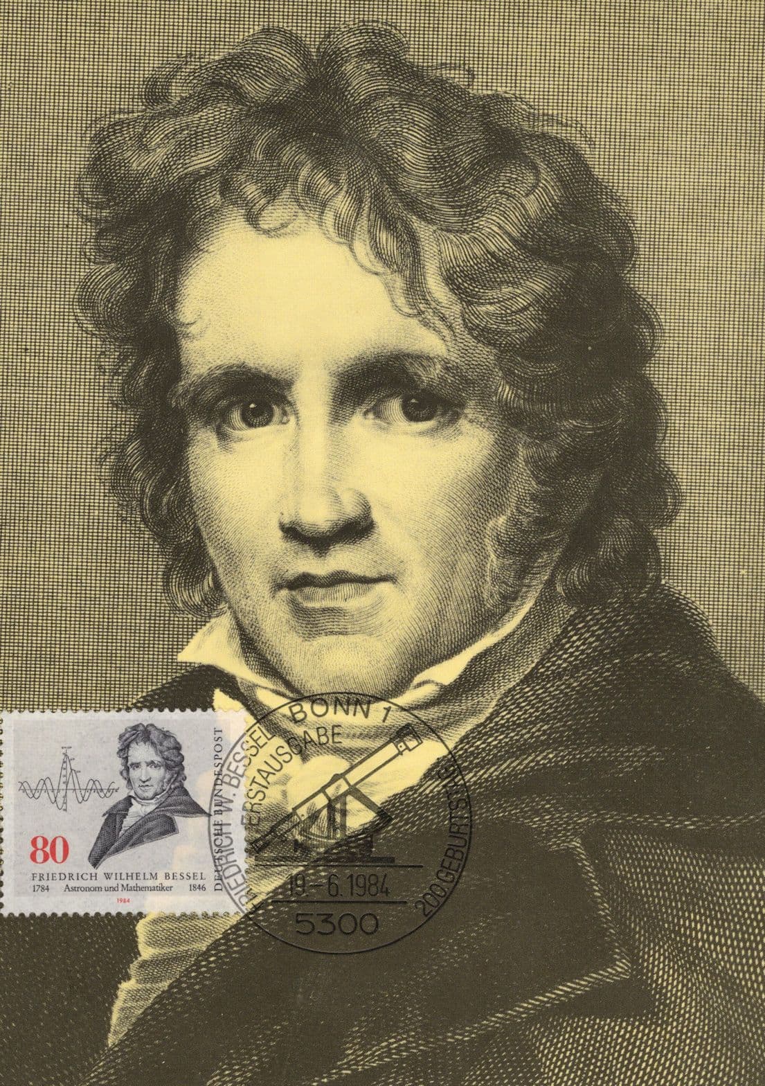Friedrich Wilhelm Bessel German Astronomer Physicist FDC Postcard