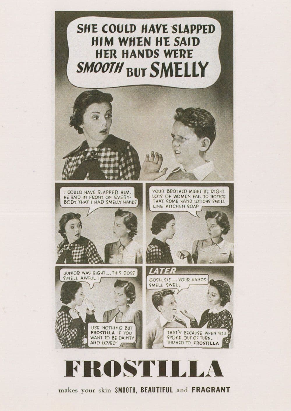 Frostilla Anti Smelly Hands Fragrance Beauty Treatment Advert Postcard