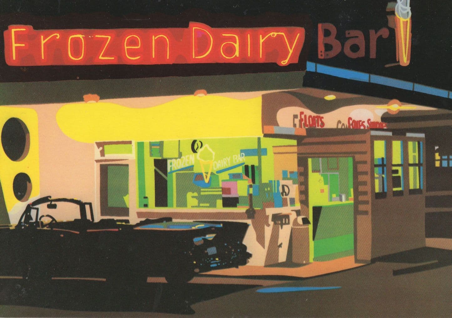 Frozen Dairy Bar Virginia USA Painting Postcard