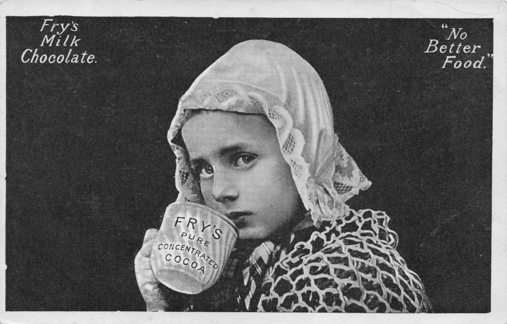 Fry's Milk Chocolate No Better Food Old Advertising Postcard