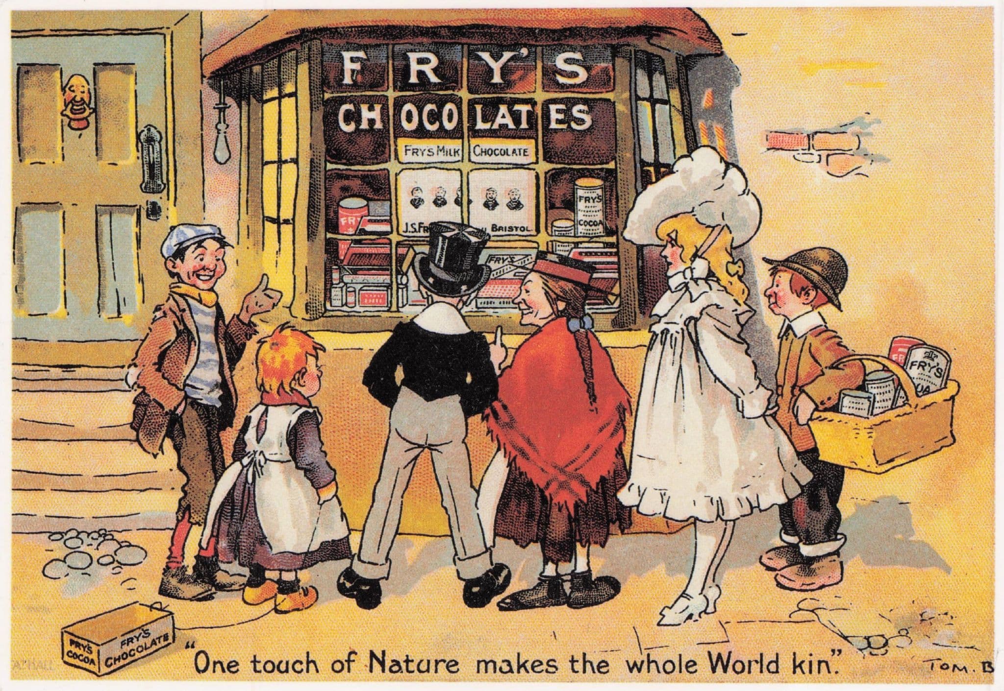 Fry's Old Chocolate Confectionary Shop Window Poster Postcard