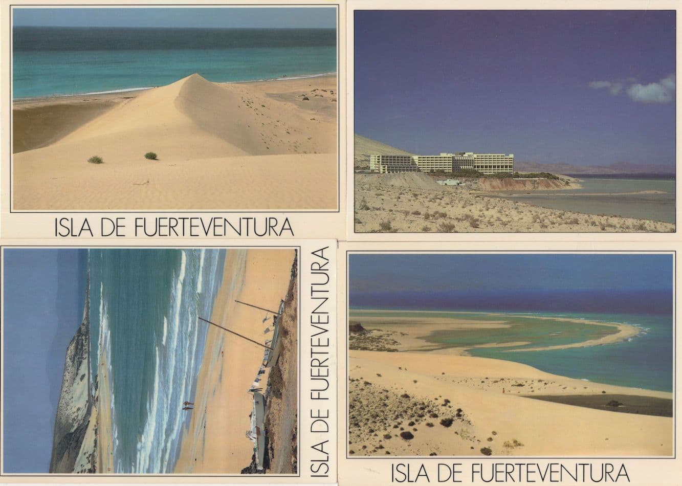 Fuerteventura Hotel Los Gorriones Spanish Map Fishing Boat 4x Postcard s