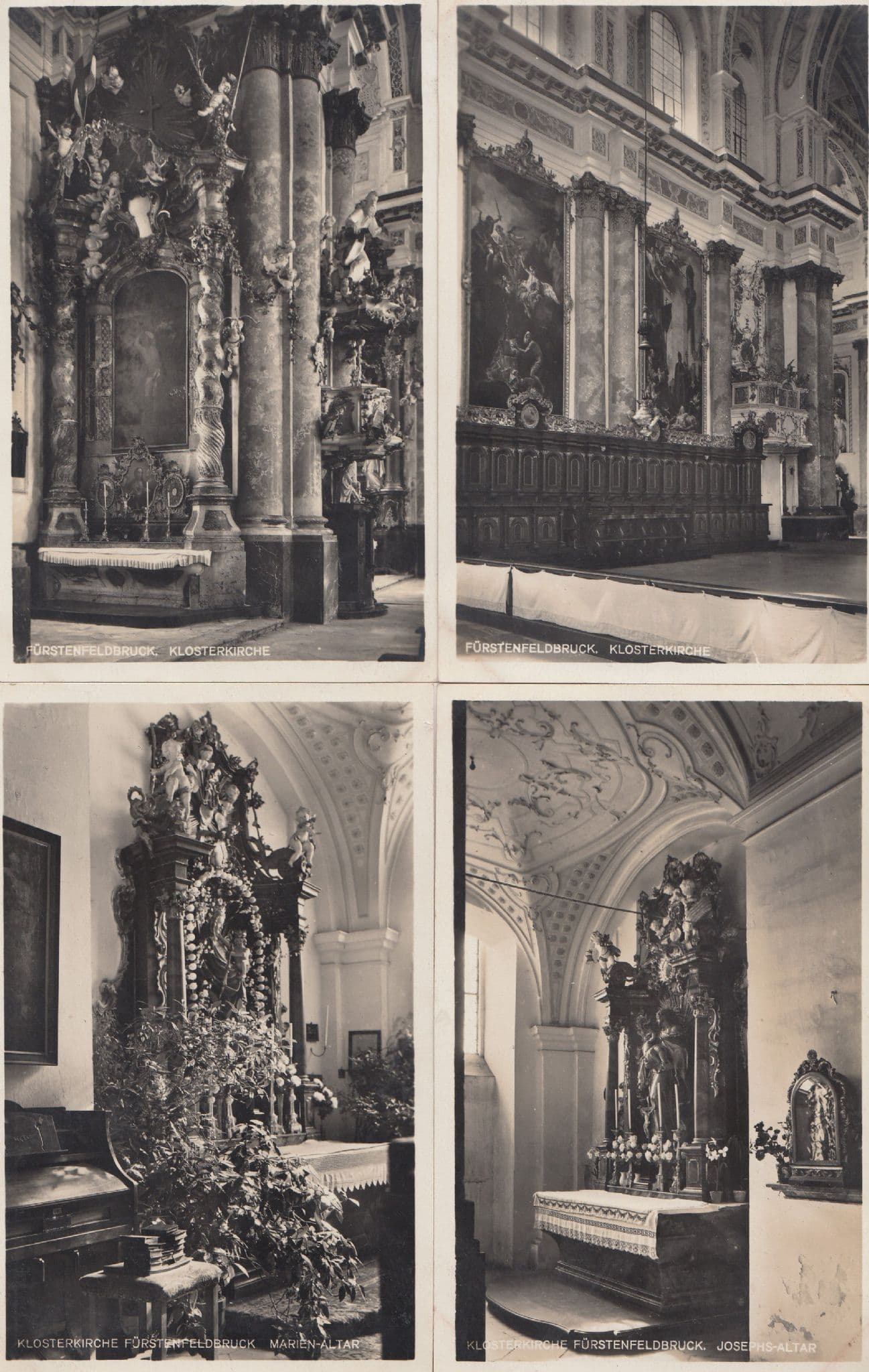 Furstenfeldbruck Klosterkirsche 4x Antique German Religious Postcard s