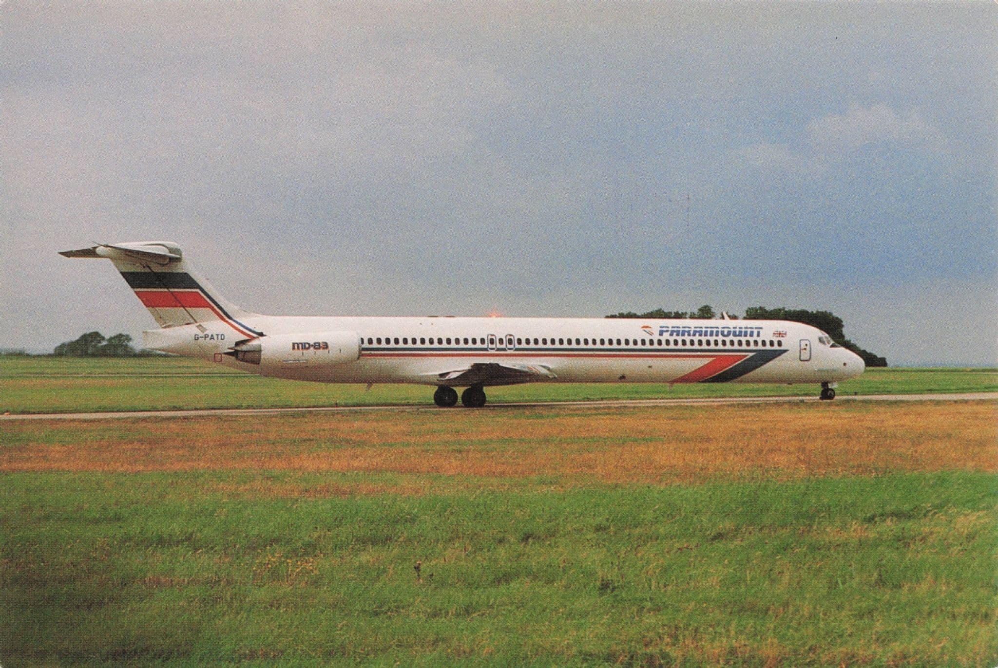 G-PATD MD-83 Paramount Plane at East Midlands Airport Postcard