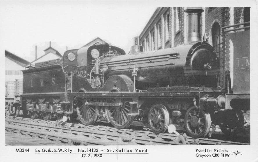 G&SW Old Train 14132 St Rollox Yard in 1930 Pamlin Prints Railway RPC Postcard