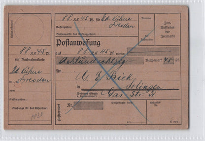 G.E.Bick Solingen Cash On Delivery 1926 German Antique Postcard