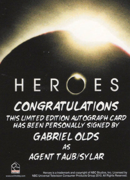 Gabriel Olds Heroes Hand Signed TV Show Autograph Card