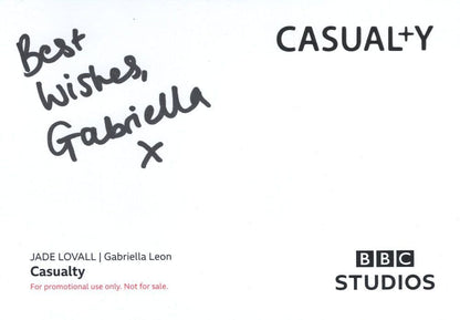 Gabriella Leon as Jade Lovall Casualty BBC Reverse Hand Signed Cast Photo