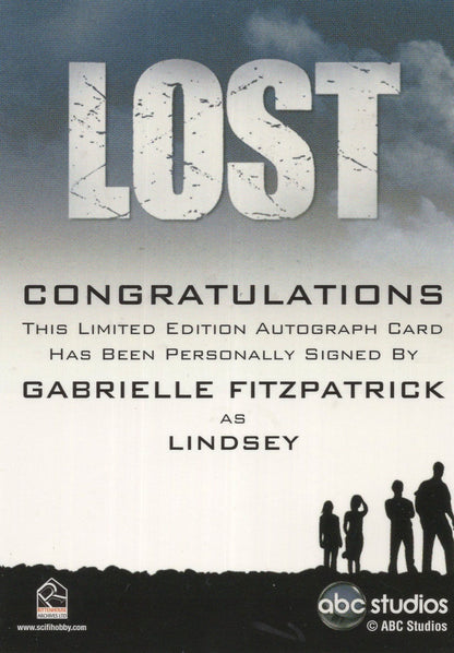 Gabrielle Fitzpatrick Lost TV Show Hand Signed Autograph Photo Card