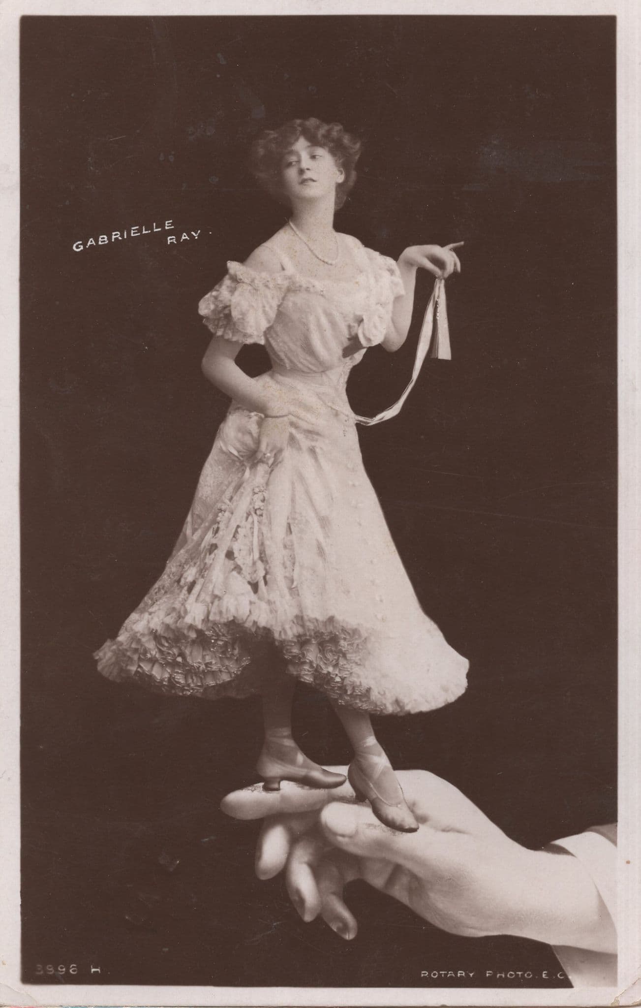 Gabrielle Ray As Miniature Doll Actress In Hand Real Photo Old Postcard