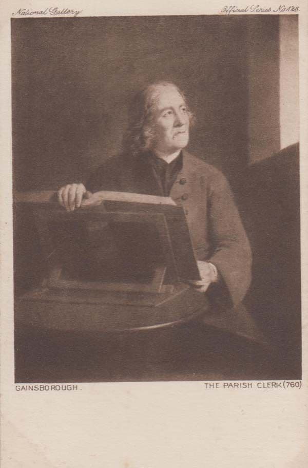 Gainsborough The Bradford Parish Clerk Painting Antique Postcard